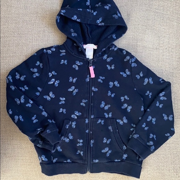 H&M Other - H&M Navy Blue Girl’s Butterfly Sweatshirt Sz 4-6y